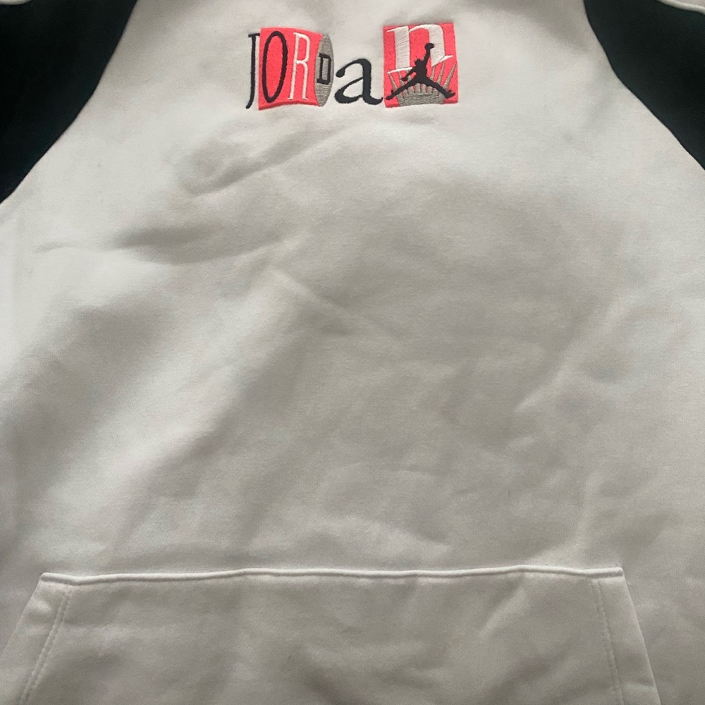 Jordan Black and White Sweatshirt with Red Accents